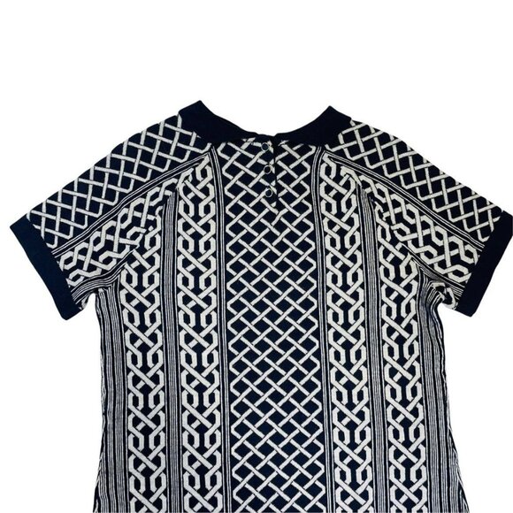Tommy Hilfiger Navy and White Preppy Short Sleeved Sweater Dress - Picture 9 of 11